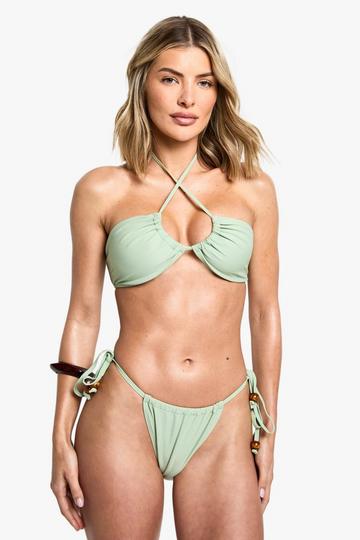 Beaded Bandeau Bikini sage