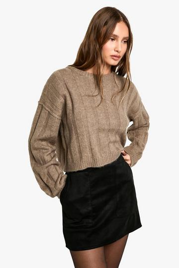 SUEDE LOOK MINI SKIRT black