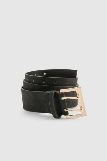 Black Distressed Chunky Belt