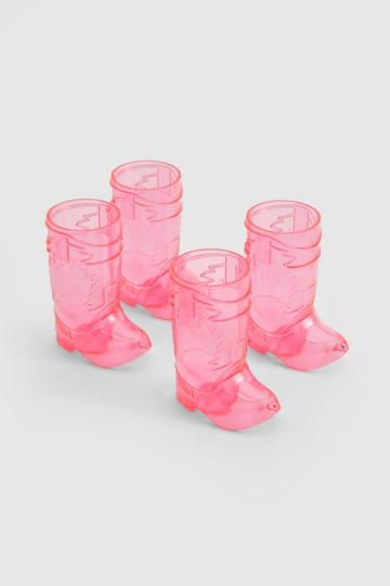 Hen Party Pink Cowboy Boot Shot Glass 4 Pack pink