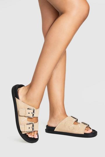 Western Embroidered Sandals taupe