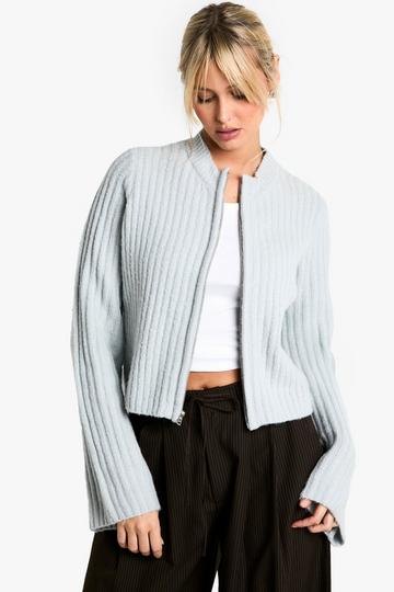 Cardigan Met Rits grey marl