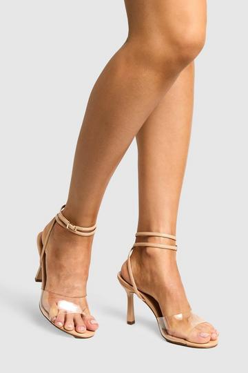 Clear Wrap Around Stiletto Heels nude