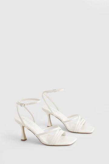 White Wide Fit Strappy 2 Part Heels