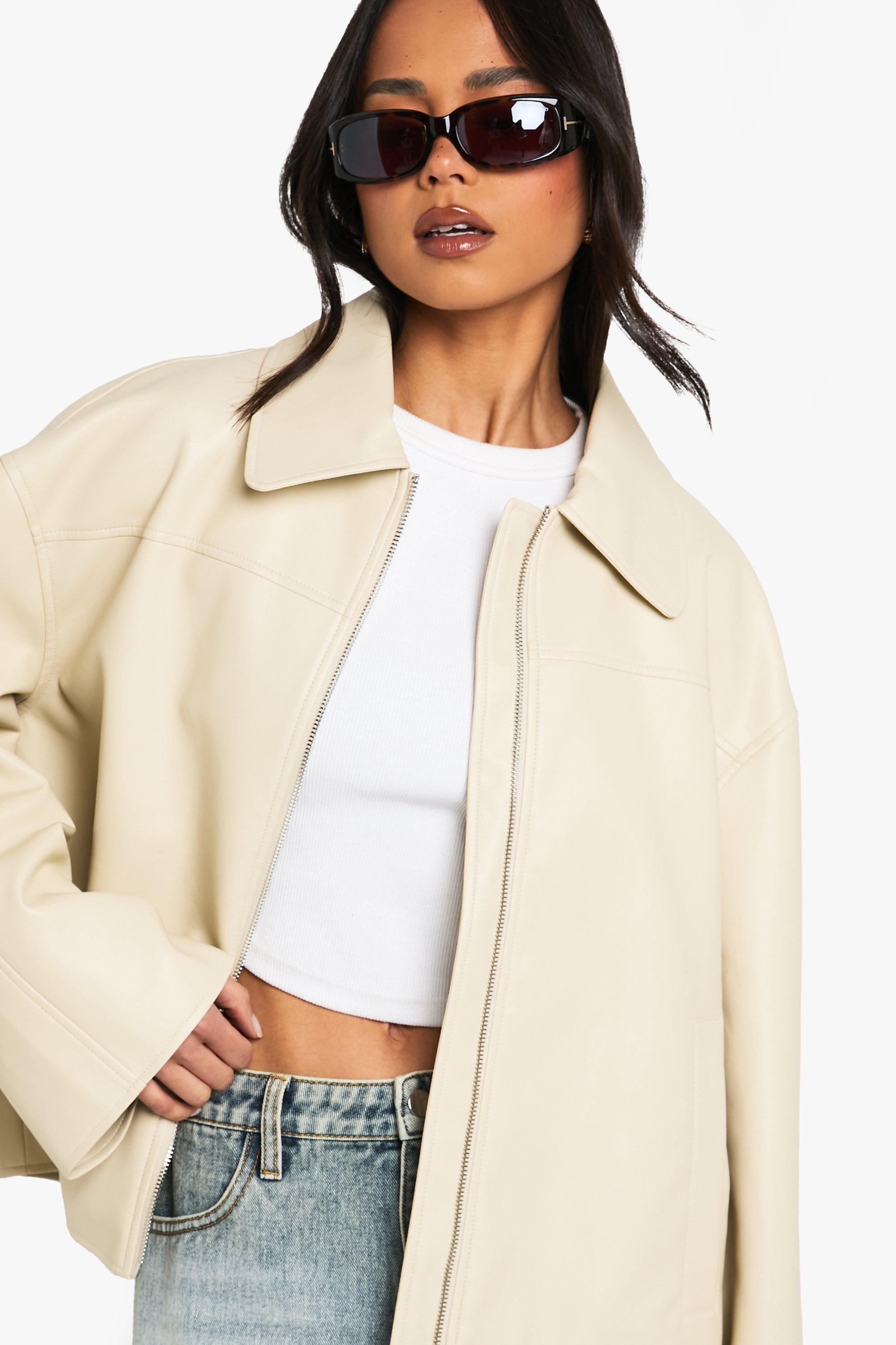 Faux Leather Zip Jacket | boohoo USA Faux Leather Zip Jacket | boohoo USA