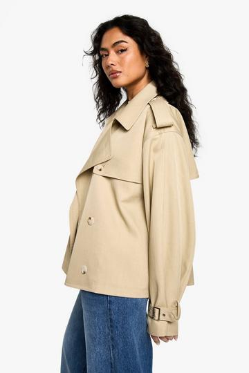 Short Belted Trench Coat stone