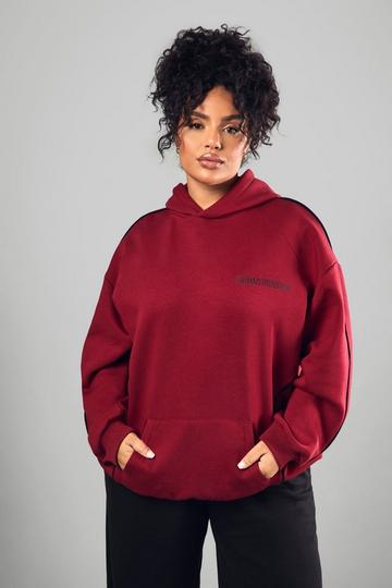 Burgundy Red Plus Sport Stripe DSGN Hoodie