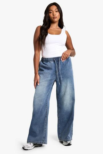 Plus Elasticated Waist Jean light wash