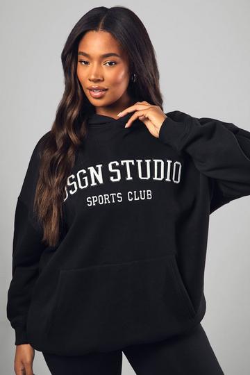 Plus Dsgn Studio Applique Oversized Hoodie black