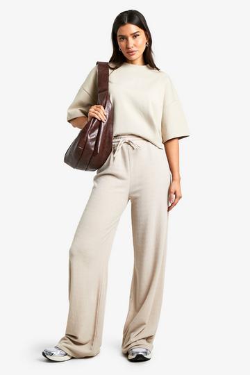 Tall Textured Wide Leg Trouser stone