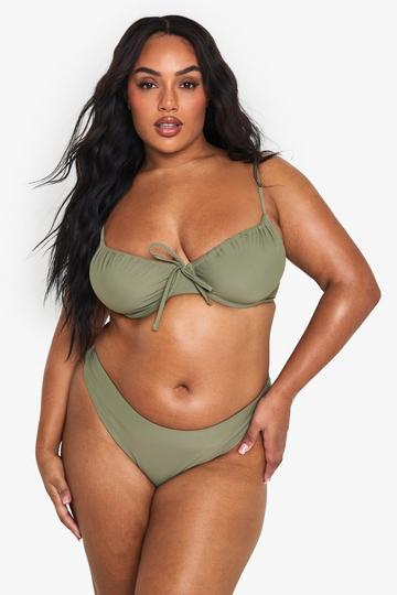 Plus Badmode Essentials Bikini Top Met Beugel khaki