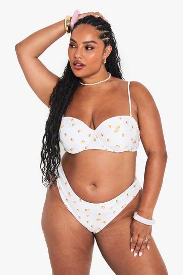 Plus TANGERINE PRINT PADDED BALCONY BIKINI TOP orange