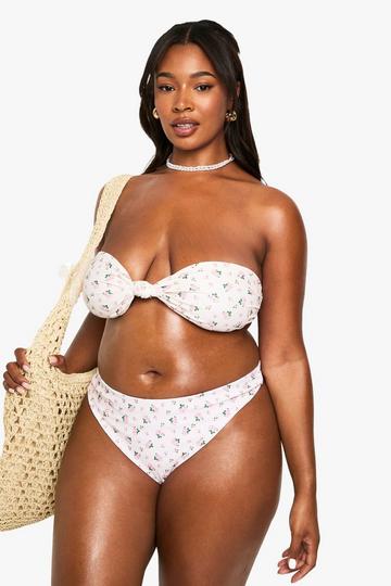 Plus Badmode Essentials Bikini Broekje Met Hoge Taille pink