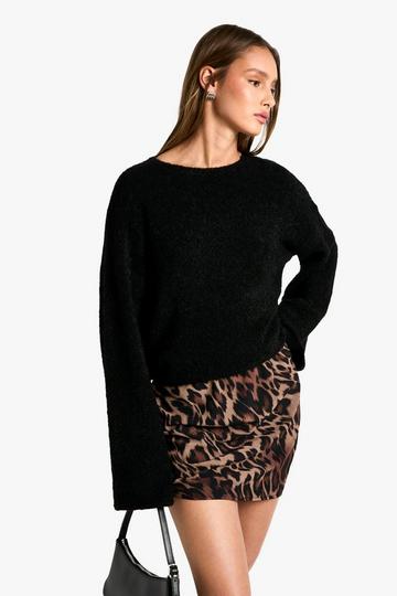 Multi Leopard Print Chiffon mini skirt