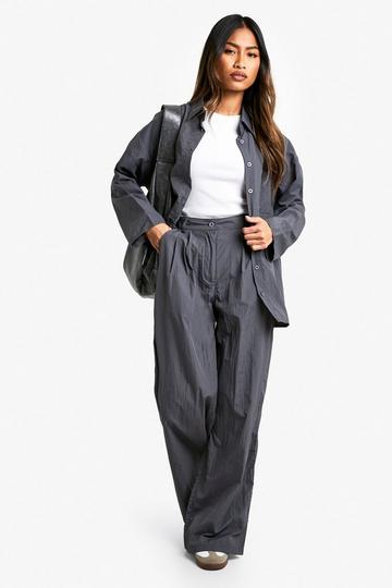 Casual byxor med vida ben charcoal