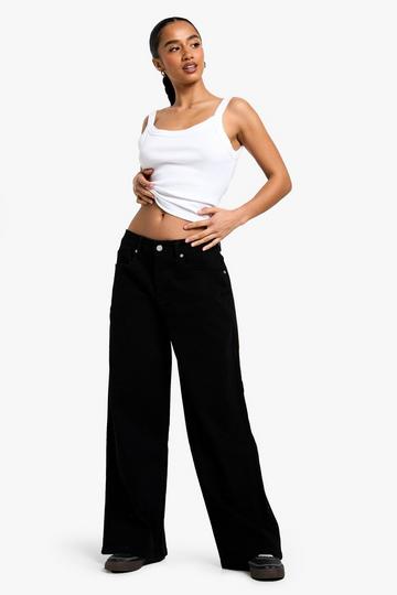 The Petite Wide Leg Jean black