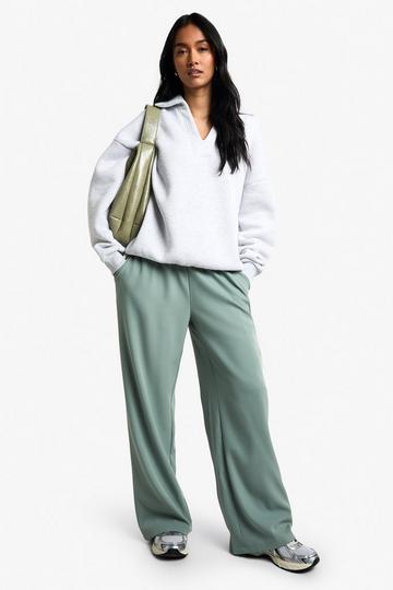 Fluid Elasticated Wide Leg Trouser light green