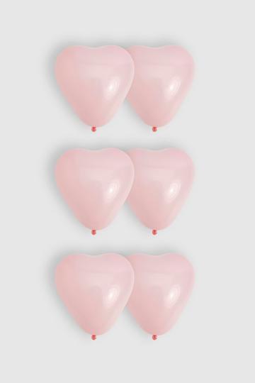 Pink Heart Shape Balloon 6 Pack pink