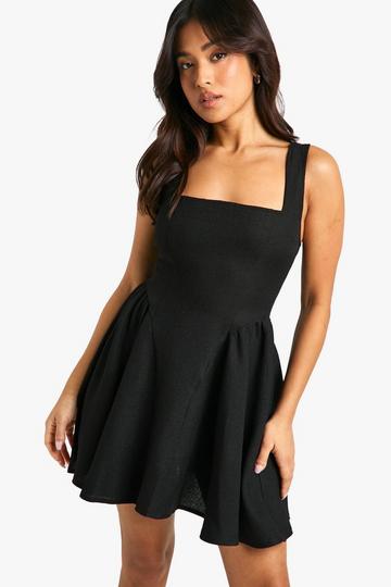 Petite Fitted Skater Dress black