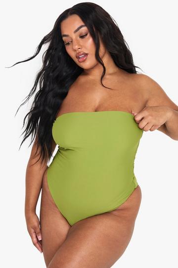 Plus Strapless Badpak olive