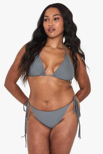 Plus Triangle Bikini Top slate
