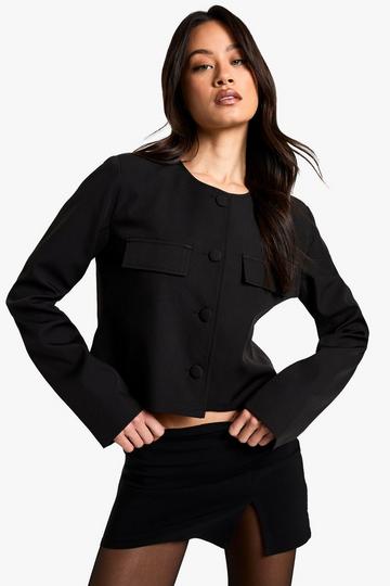 Tall Boxy Fit Tailored Jacket black