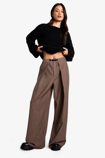 Tall Belted Pleat Tailored Trouser mauve