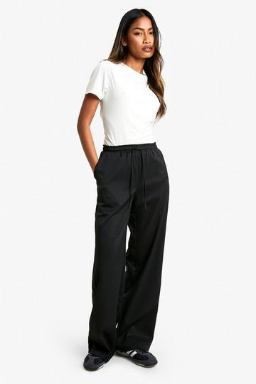 Black Drawstring High Waist Trouser