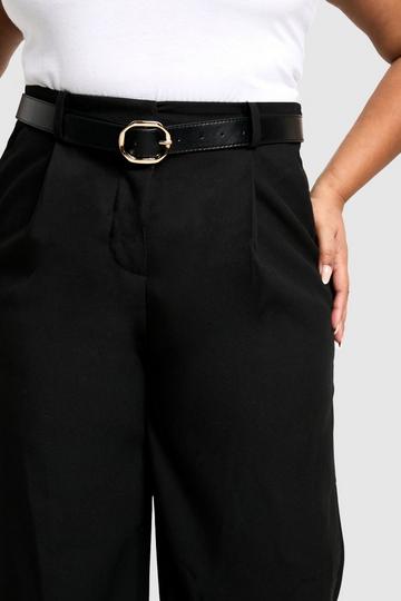 Plus Angled Buckle Waist Belt black