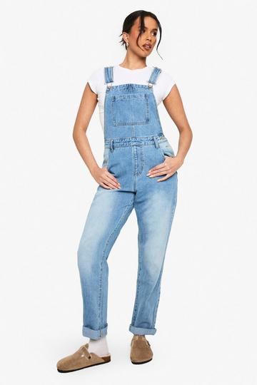 Boyfriend Denim Dungarees light blue