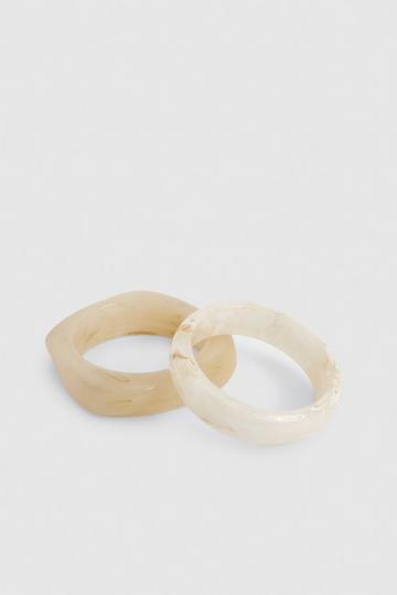 Marbled Resin Bangle 2 Pack cream