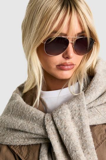 Aviator Zonnebril Met Bruine Glazen brown