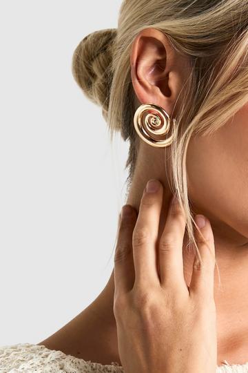 Spiral Stud Earrings gold