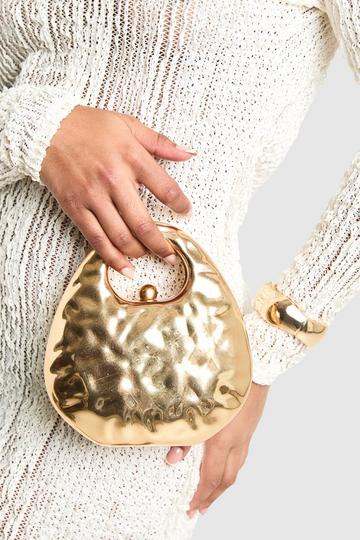 Metallic Hammered Gold Grab Bag