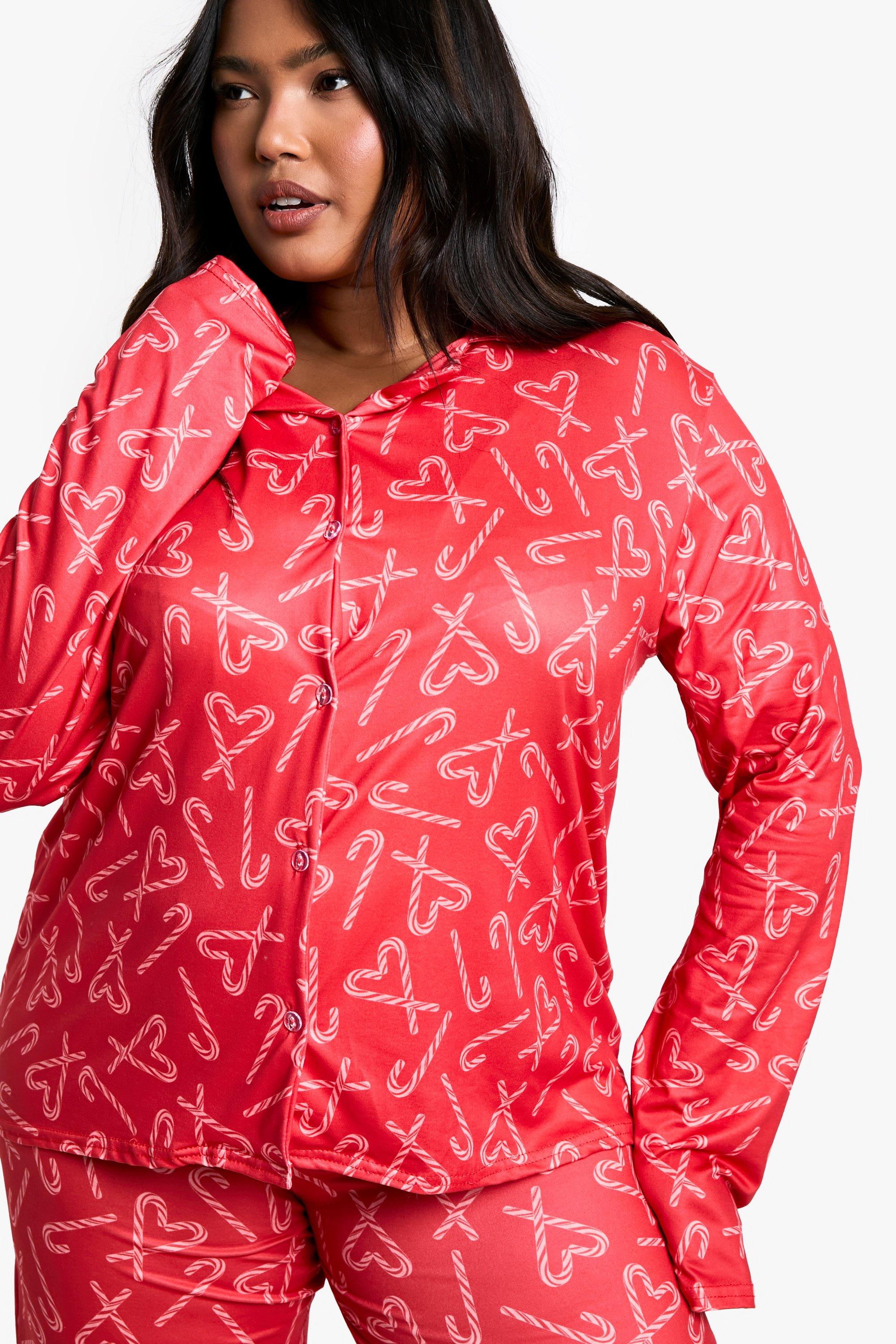 Plus size candy cane pajamas deals