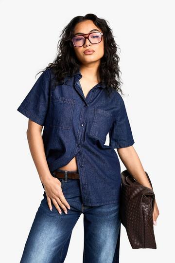 Chambray Denim Short Sleeve Shirt indigo