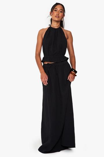 Kaasdoek Maxi Rok Met Strik black