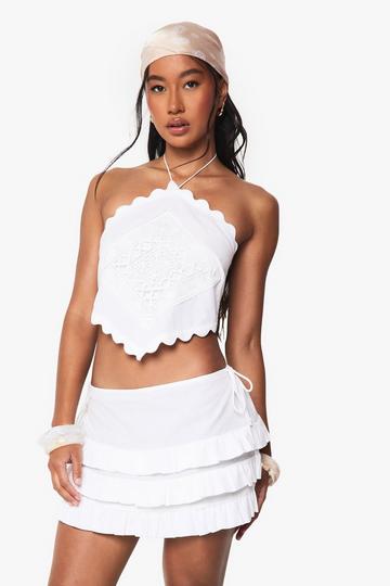 Gehaakt Hemdje Met Patches En Halter Neck white