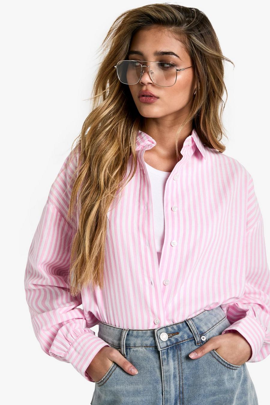 Mix It Up Shirt in Pink Stripe Mix It Up Shirt in Pink Stripe
