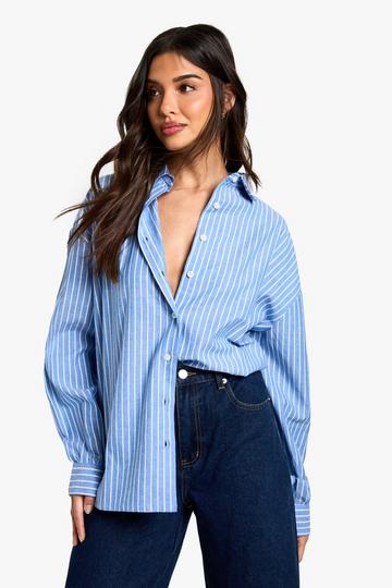 Pinstripe Oversized Shirt blue