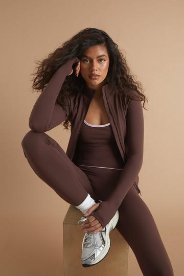 Dsgn Studio Sports Super Soft Zip Through Jacket chocolate