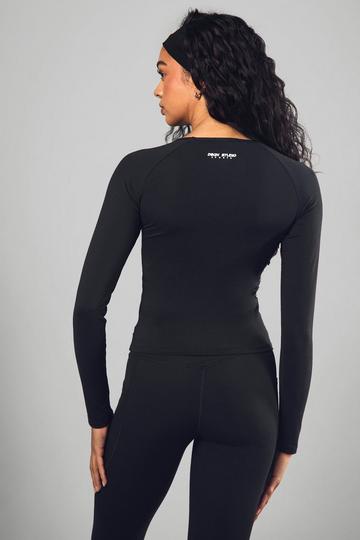 Dsgn Studio Sports Supersoft Seam Detail Long Sleeve Top black