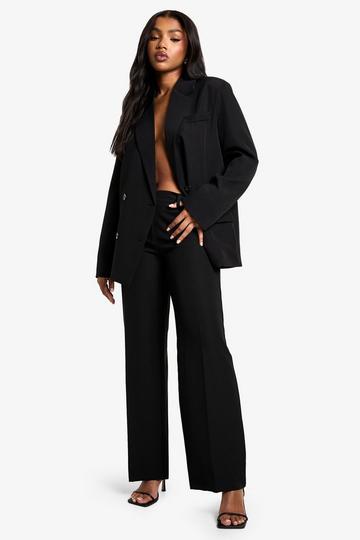 Woven Tailored Slim Straight Leg Trouser black