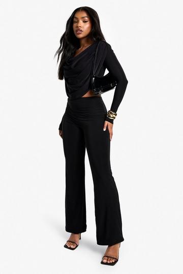 Slinky Cowl Neck Co Ord black