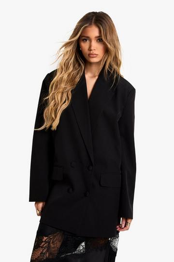 Woven Tailored Oversized Blazer black