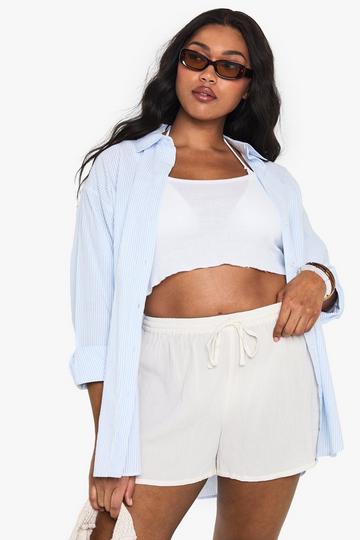 Plus Kaasdoek Strand Shorts ecru