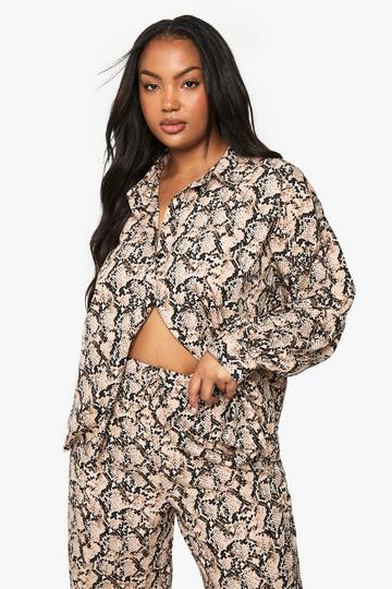 Plus Basic Overhemd Met Lange Mouwen snake