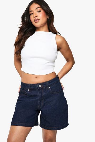 Petite Denim Boyfriend Short indigo