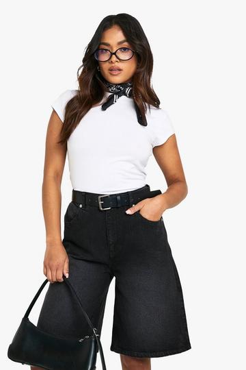Petite Denim Jort washed black