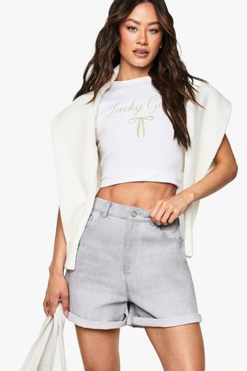 Tall Denim Mom Short grey